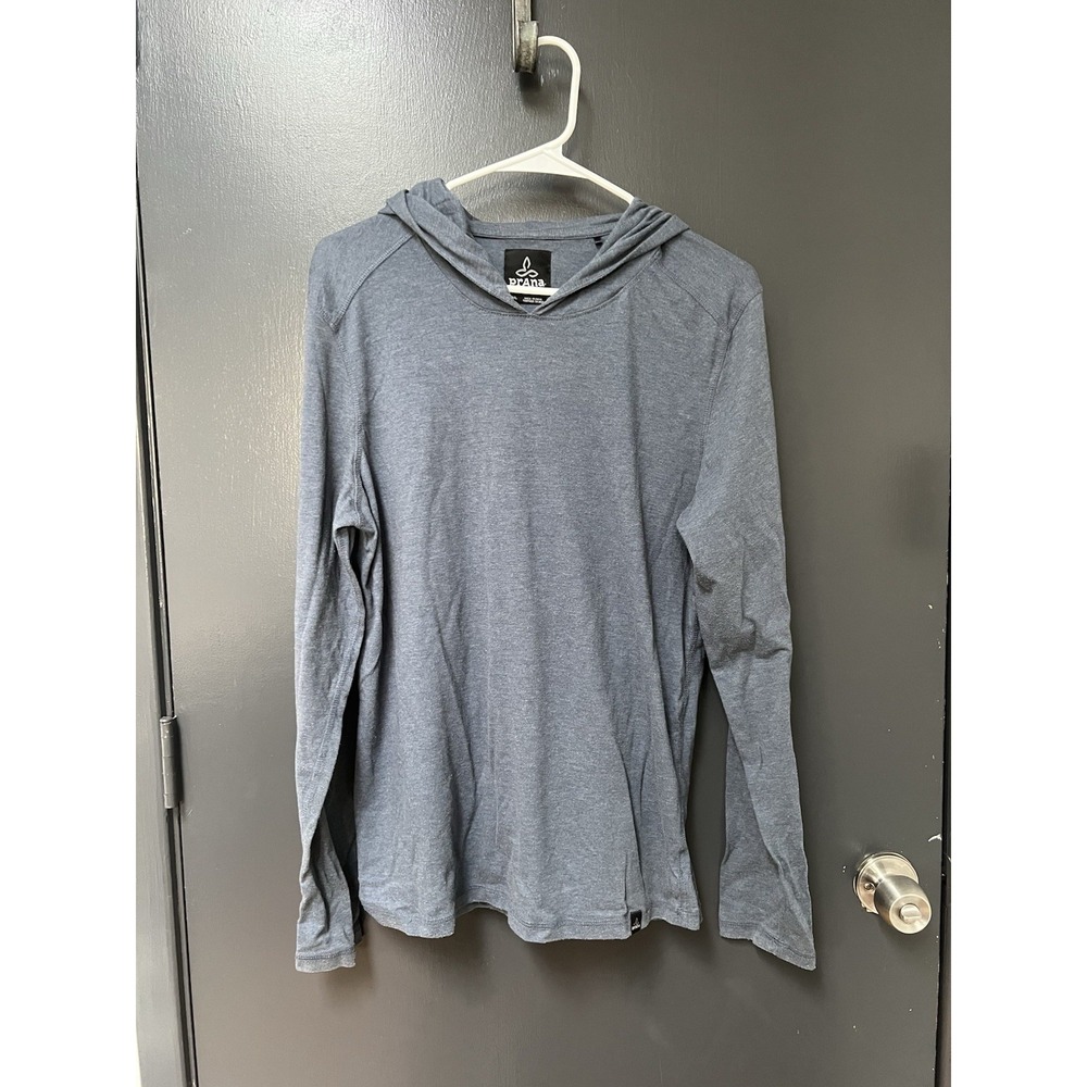 Prana Shirt Mens Sz S Grey Hoodie Long Sleeve Lightweight